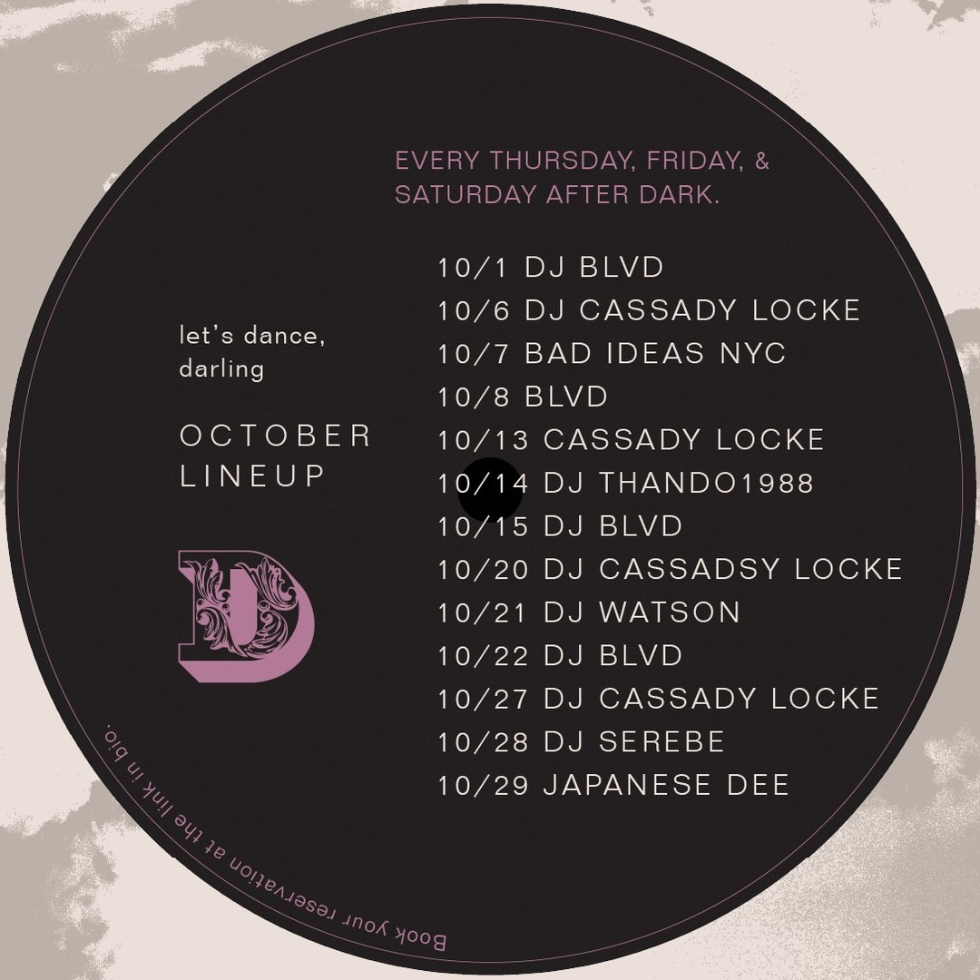 Our October DJ Lineup is here, and there's nothing quite like good music to get you in the weekend mood.